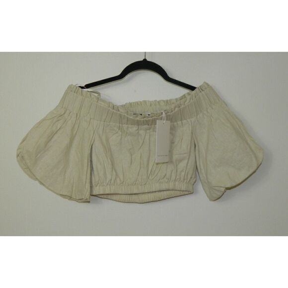 The Fifth Label Blouse Off Shoulder Cropped Beige Theo Wheat Top Size Small/4 - Picture 7 of 10